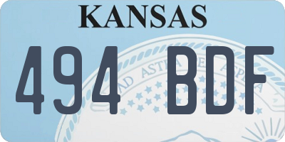 KS license plate 494BDF