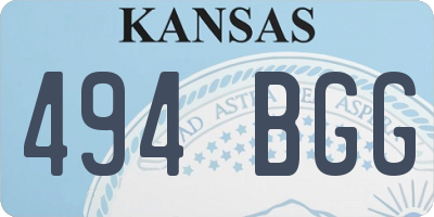KS license plate 494BGG