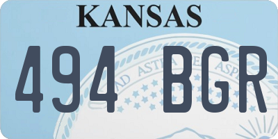 KS license plate 494BGR