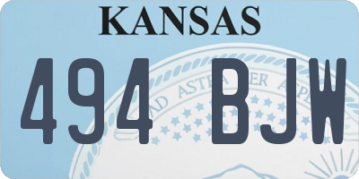 KS license plate 494BJW