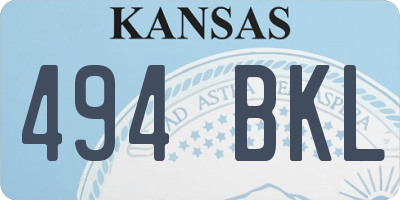 KS license plate 494BKL