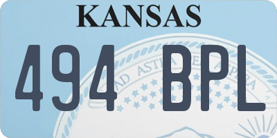 KS license plate 494BPL