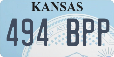 KS license plate 494BPP
