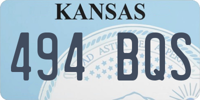 KS license plate 494BQS