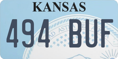 KS license plate 494BUF