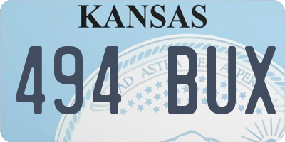 KS license plate 494BUX