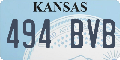KS license plate 494BVB