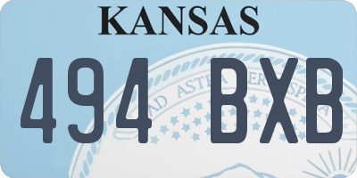 KS license plate 494BXB