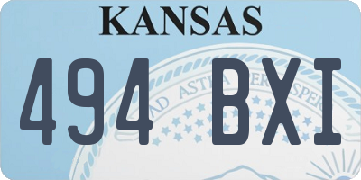 KS license plate 494BXI