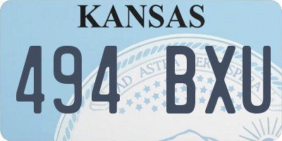 KS license plate 494BXU
