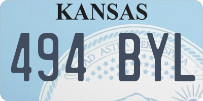 KS license plate 494BYL