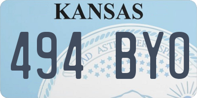 KS license plate 494BYO