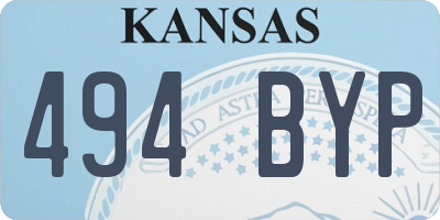 KS license plate 494BYP