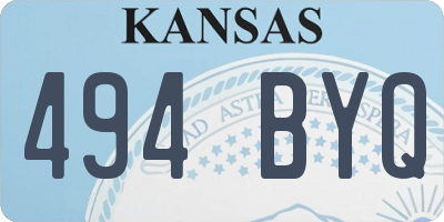 KS license plate 494BYQ