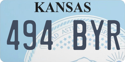 KS license plate 494BYR