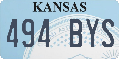 KS license plate 494BYS