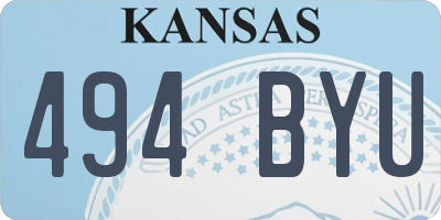 KS license plate 494BYU