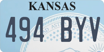 KS license plate 494BYV
