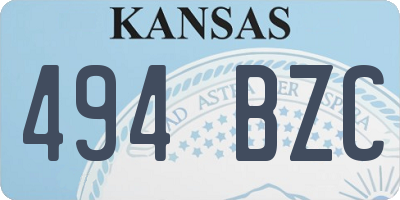 KS license plate 494BZC
