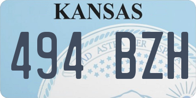 KS license plate 494BZH