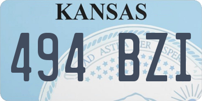 KS license plate 494BZI