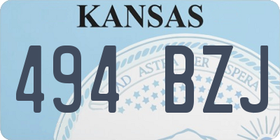 KS license plate 494BZJ