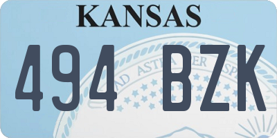 KS license plate 494BZK