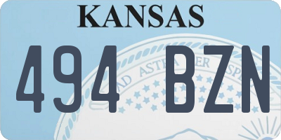 KS license plate 494BZN