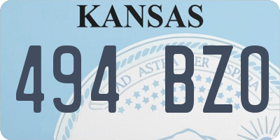 KS license plate 494BZO