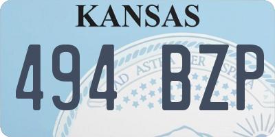 KS license plate 494BZP