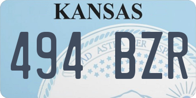 KS license plate 494BZR