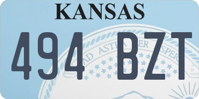KS license plate 494BZT