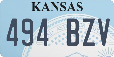 KS license plate 494BZV