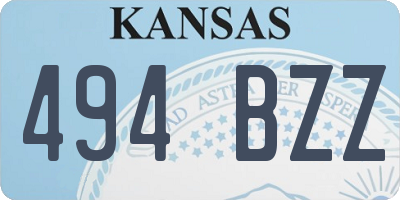 KS license plate 494BZZ