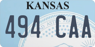 KS license plate 494CAA