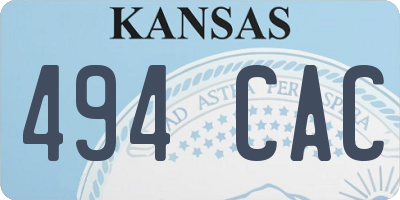 KS license plate 494CAC