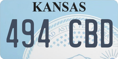 KS license plate 494CBD