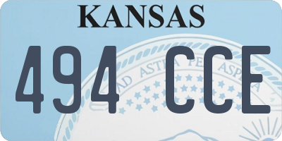 KS license plate 494CCE