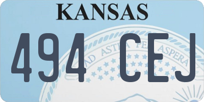 KS license plate 494CEJ