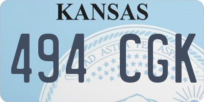 KS license plate 494CGK