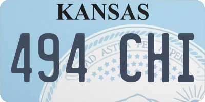 KS license plate 494CHI