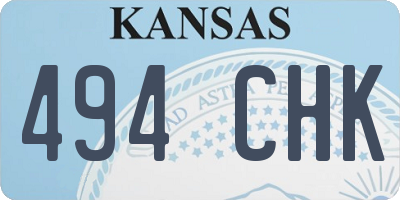 KS license plate 494CHK