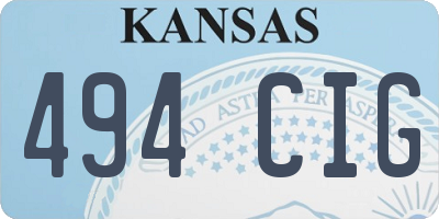 KS license plate 494CIG