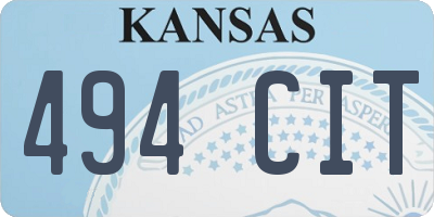 KS license plate 494CIT