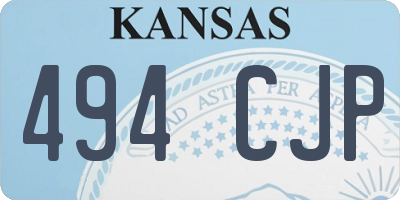 KS license plate 494CJP