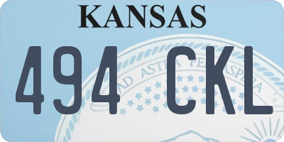 KS license plate 494CKL
