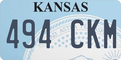 KS license plate 494CKM
