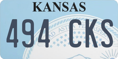 KS license plate 494CKS