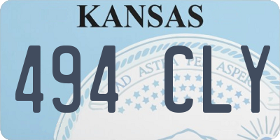 KS license plate 494CLY