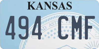 KS license plate 494CMF